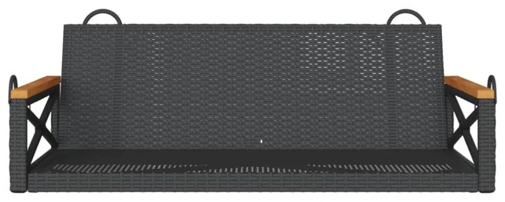 fekete polyrattan hintapad 109 x 62 x 40 cm