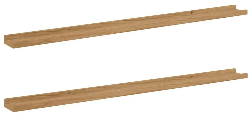 Falpolc polcokkal tárolóval 2 pcs Barna 115 x 9 x 3 cm Faanyag