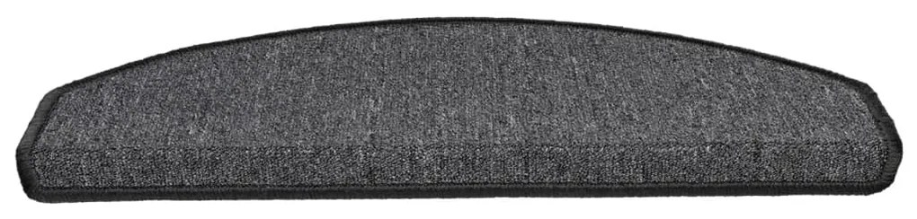 10 db antracitszürke félkör alakú lépcsőszőnyegek 65 x 24 x 4 cm