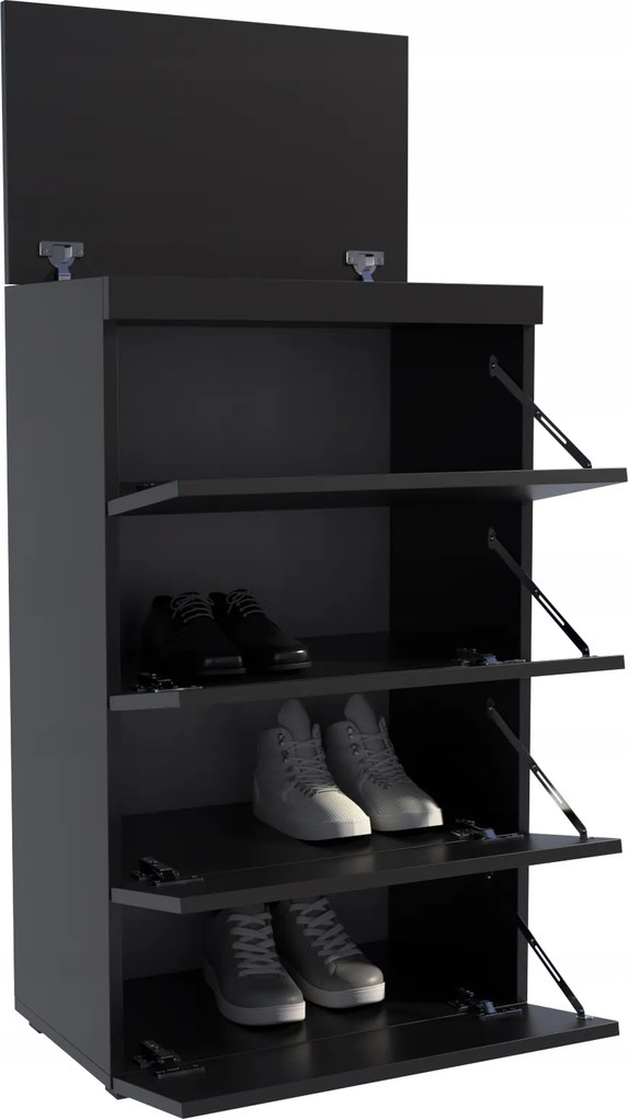 Cipősszekrény Figaro fekete 60cm-es cipőspolc nagy gardrób előszoba