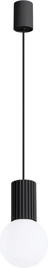 Fekete függőlámpa üveg búrával ø 12 cm Orbital – Sollux