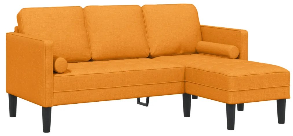 3-üléses L-alakú kanapé Sötét Sárga 160 cm Szövet