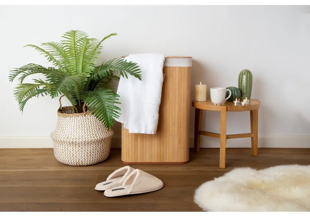 Natúr színű bambusz szennyeskosár 78 l Bamboo – Compactor