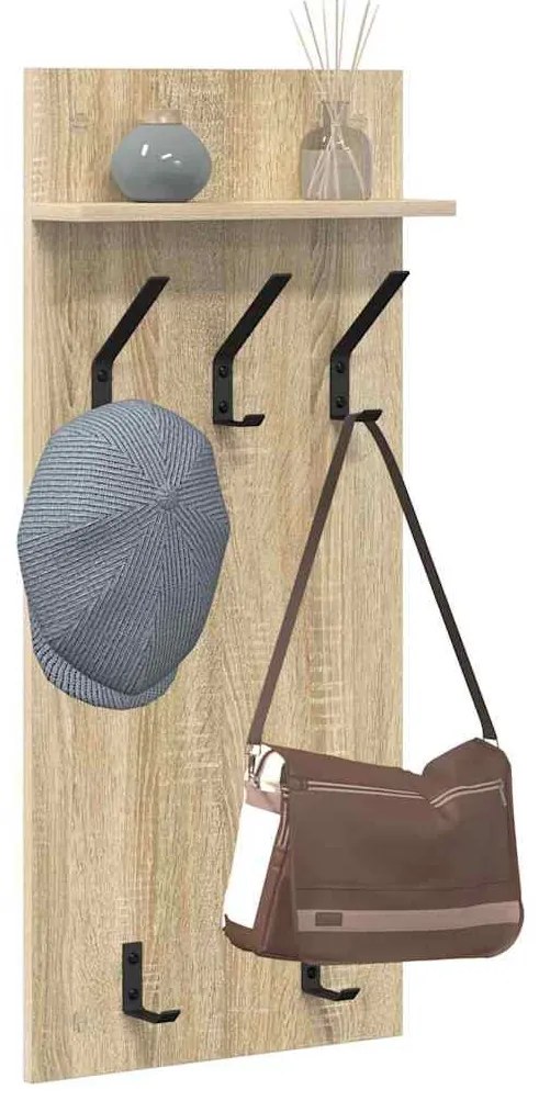 Fali Kabáthorog polcokkal sonoma tölgy 90 x 40 x 10 cm Faanyag