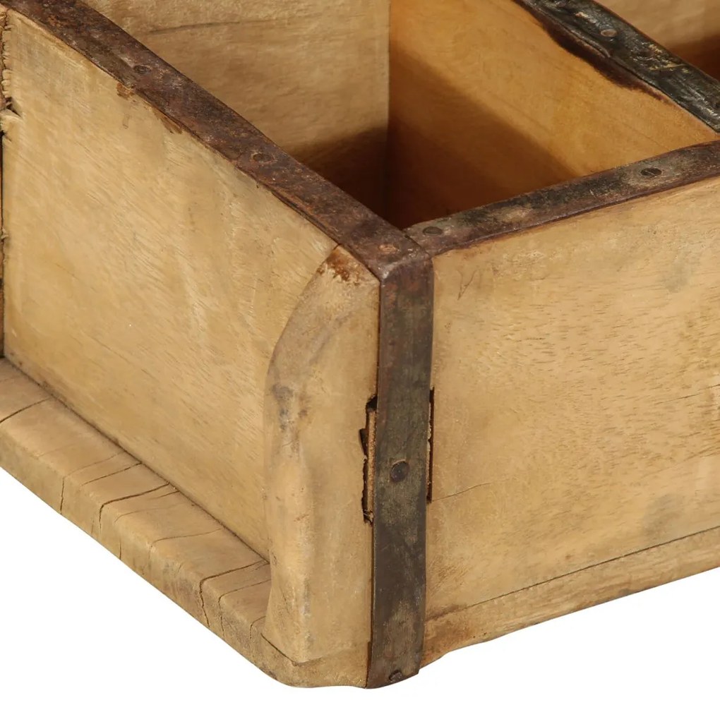 Tálca 30x14x9 cm Tömör Fa Újrahasznosított