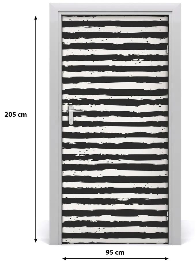 Ajtó tapéta Fekete-fehér csíkos 95x205 cm