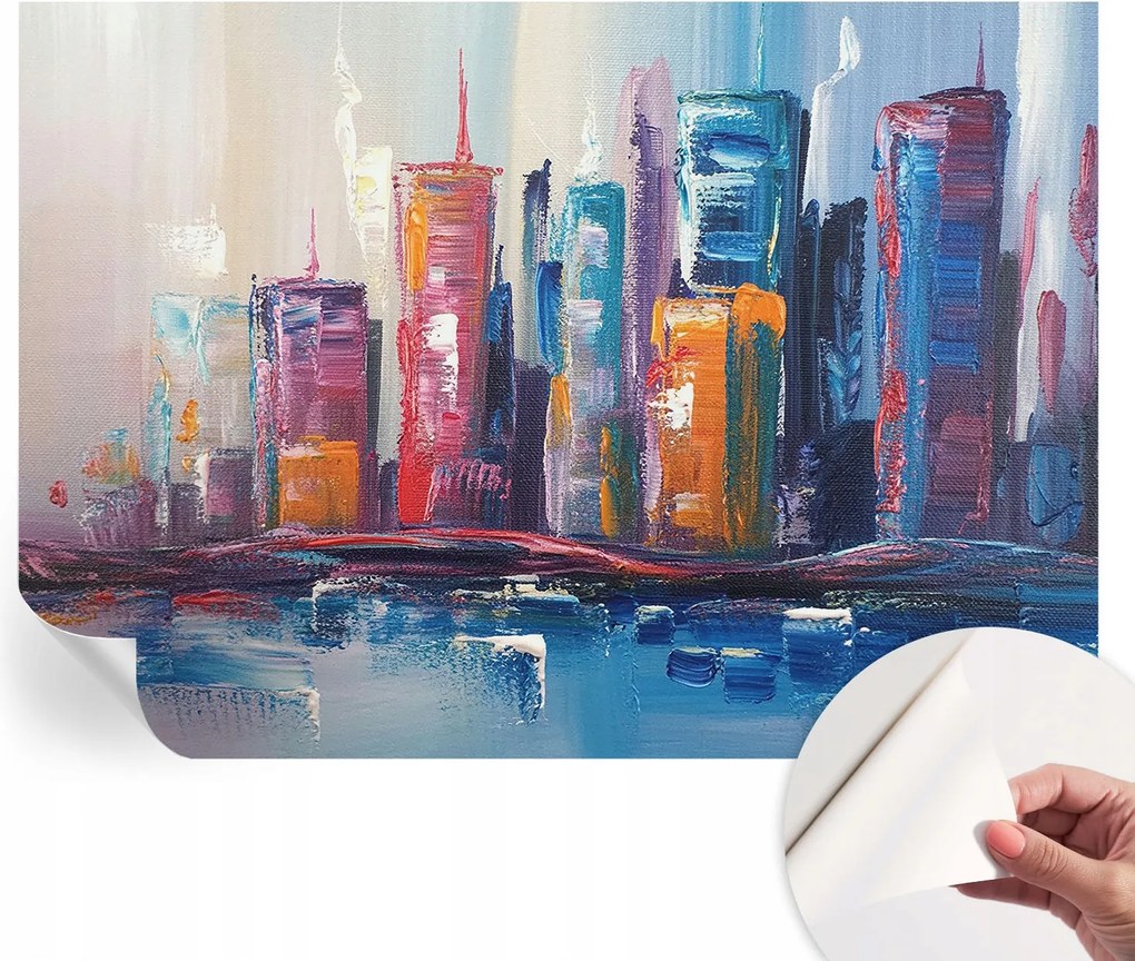 Fotótapéta Öntapadós Dekoratív tapéta Színes város 312x219 cm