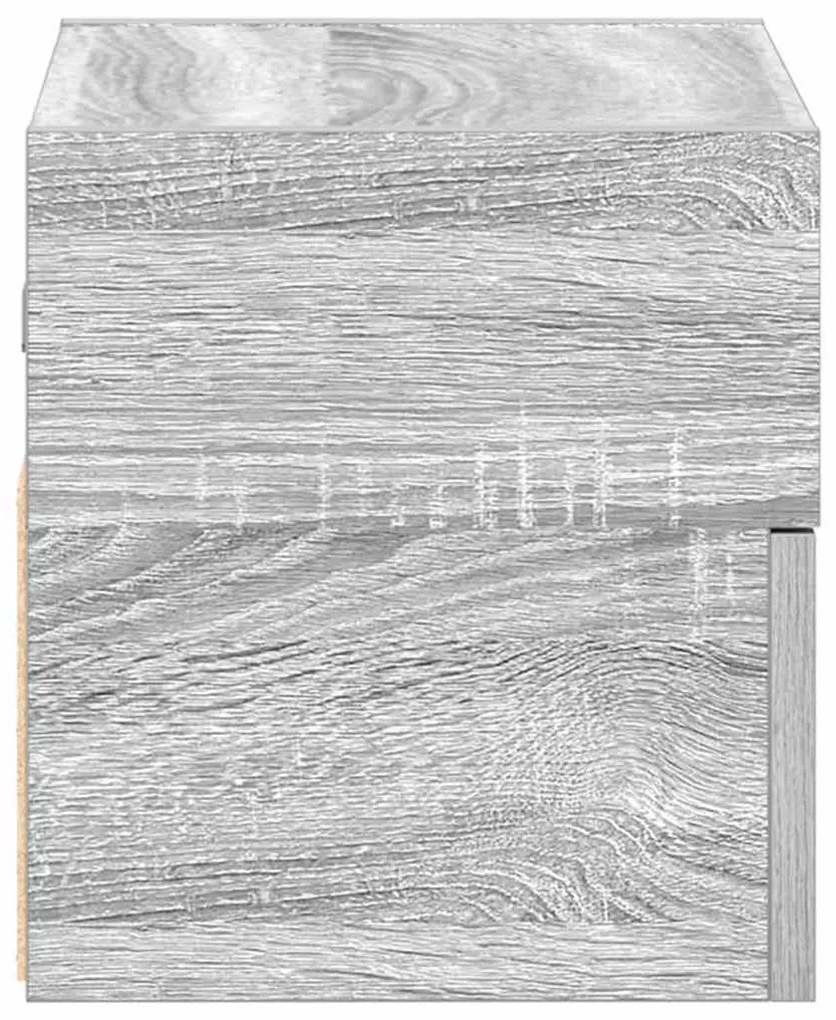 2 db szürke sonoma színű fali éjjeliszekrény 45 x 26 x 28,5 cm