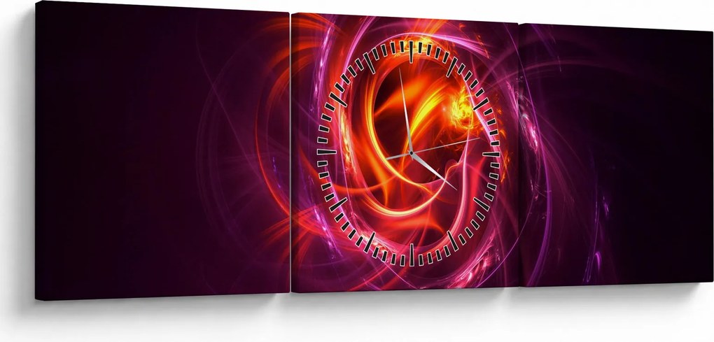 Ragyogó modern absztrakció képe (órával) (90x30 cm)