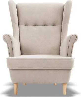 Uszak Mini fotel, bársony, bézs