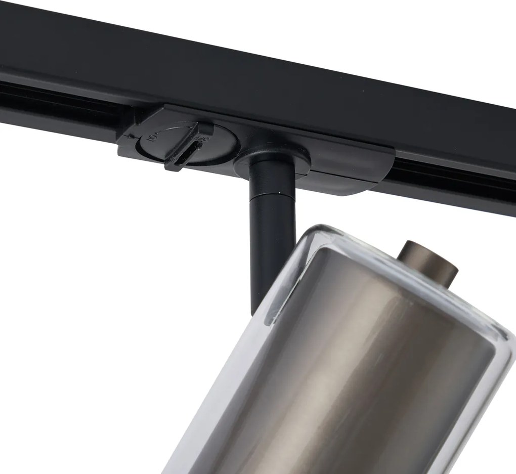 Modern fekete sínrendszer 3 gunmetal spotlámpával, 1 fázisú - Iconic Lloyd