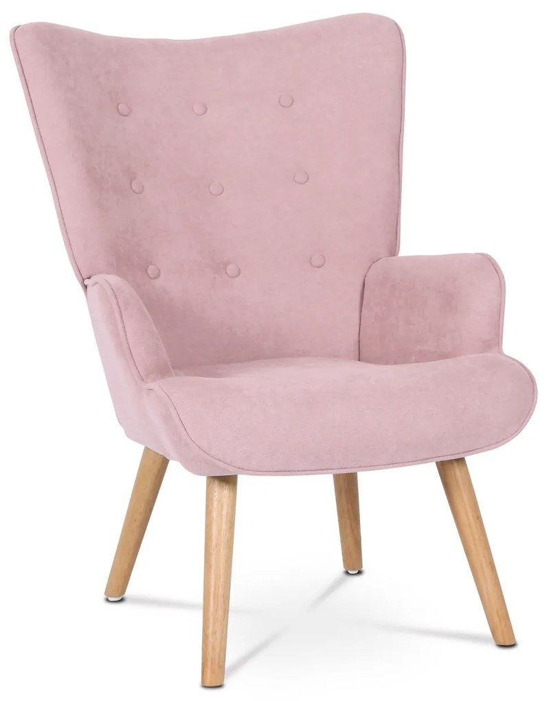 Fülkés fotel lábtartóval PINK2, rózsaszín