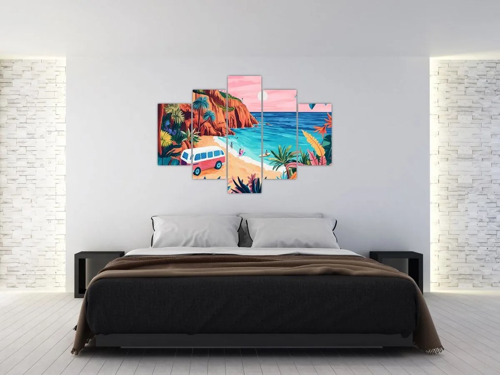 Kép - Lakóautó az óceánnál (150x105 cm)