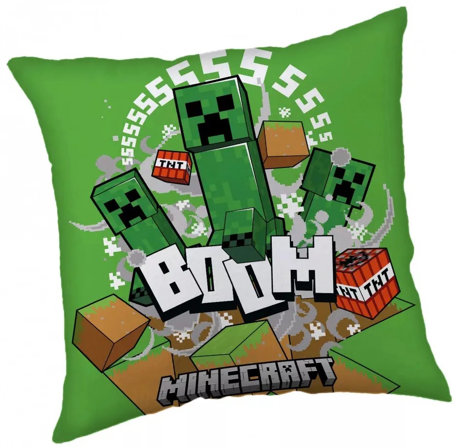 Minecraft Creeper Boom párna, díszpárna 40*40 cm