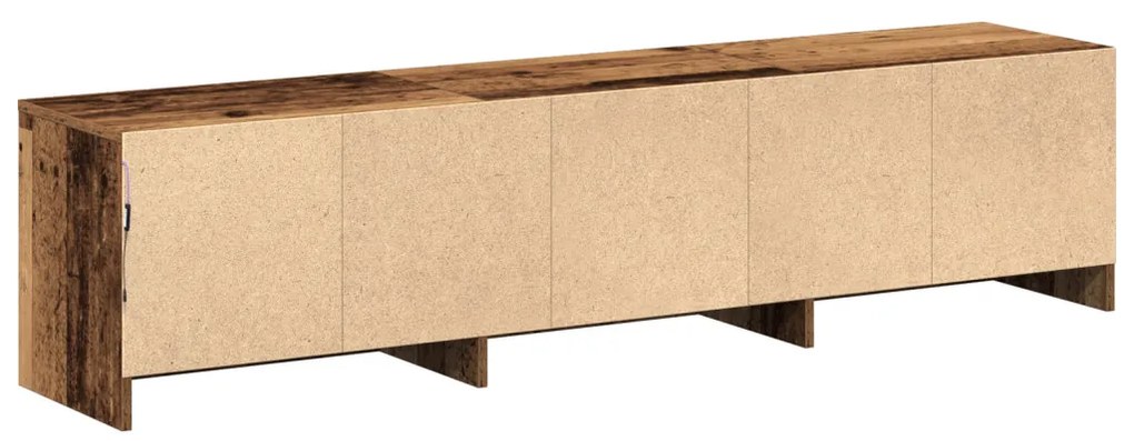 TV Szekrény LED Régi Fa 162.5x34x40 cm Műszaki Fa