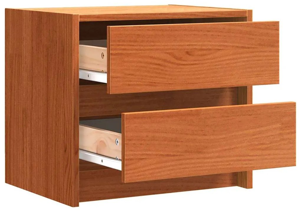 vidaXL Éjjeliszekrények 2 pcs Faggyú barna 40 x 30.5 x 35.5 cm Fenyőfa
