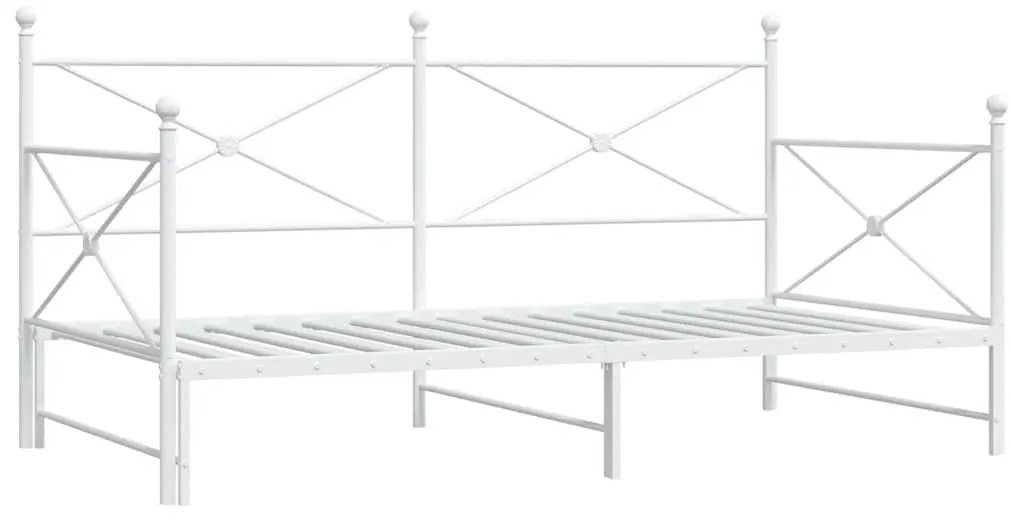 Daybed with Trundle without Mattress White 100x190 cm acél