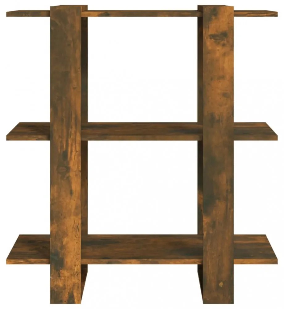 füstös tölgy színű térelválasztó könyvszekrény 80x30x87 cm