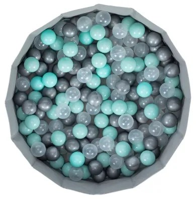 Gyerek száraz medence labdákkal, 80 cm átmérő, kék/szürke