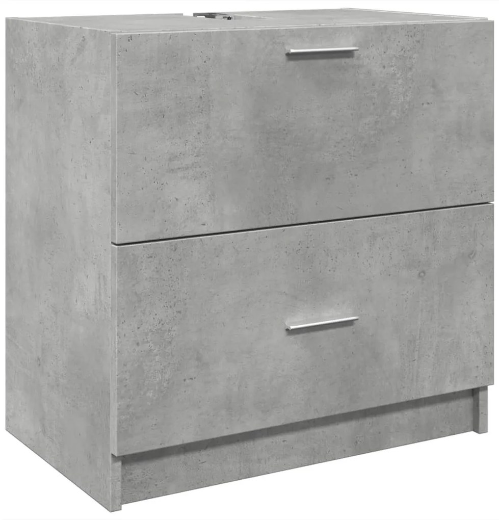 Betonszürke szerelt fa mosdószekrény 59 x 37 x 59 cm