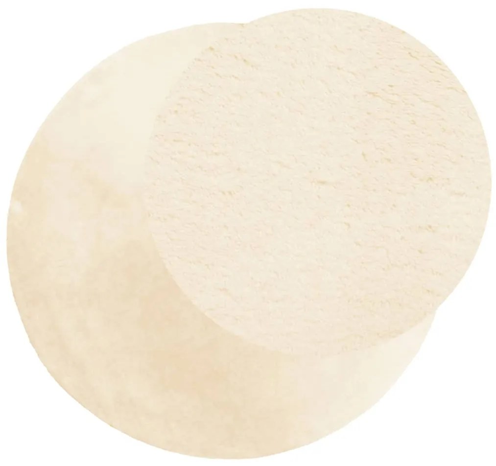 HUARTE krémszínű rövid szálú puha és mosható szőnyeg Ø 120 cm