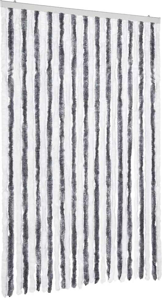 vidaXL szürke és fehér zsenília rovarfüggöny 118 x 220 cm