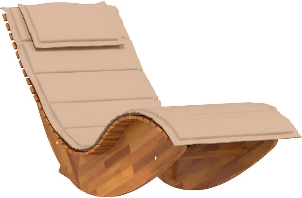 vidaXL tömör akácfa hintaszék párnával