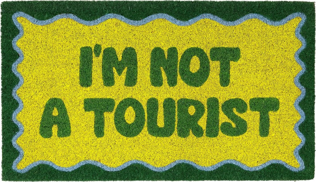 Kézzel festett zöld lábtörlő 70x40 cm felirattal