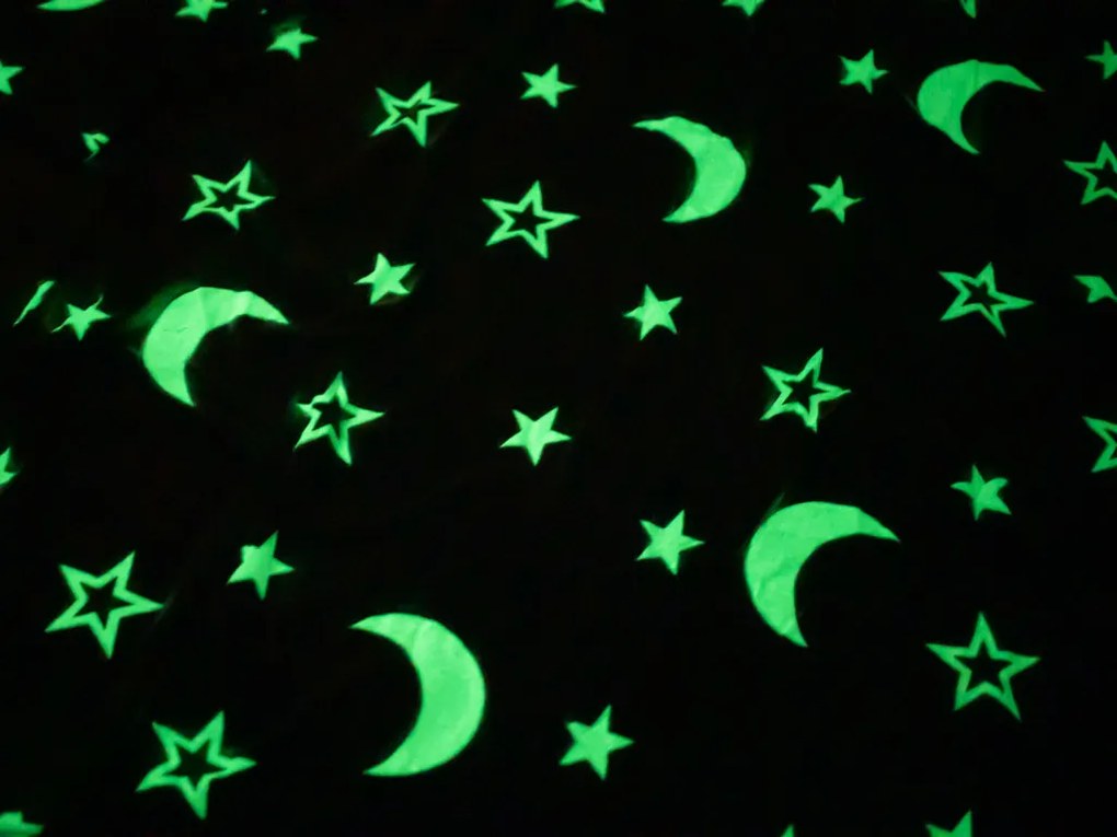 Sötétben világító mikroplüss ágyneműhuzat BIG MOON szürke Ágyneműhuzat mérete: 70 x 90 cm | 140 x 200 cm