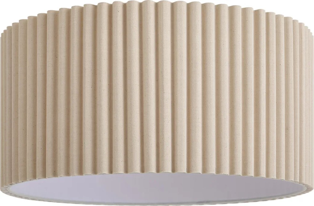 Japandi lámpaernyő bézs vászon 50/50/25 - Scalloped Single