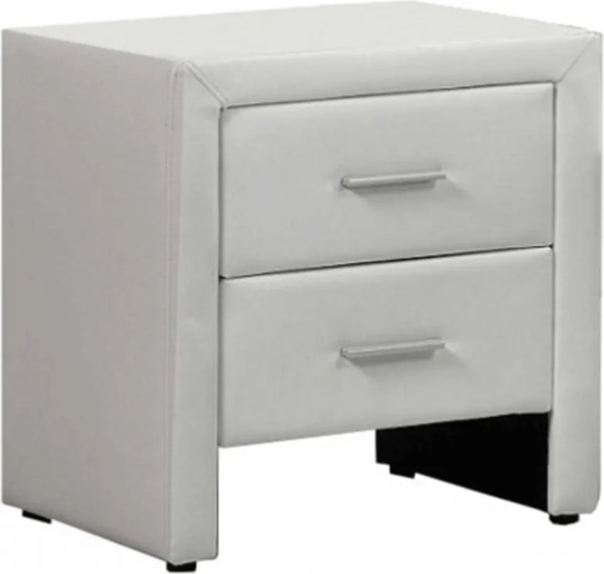 Éjjeliszekrény, ökobőrfehér, CASTEL