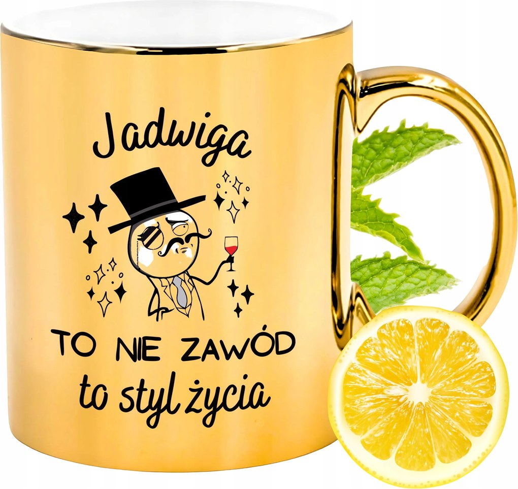 Prémium Arany Csillogó Bögre Hedvignek Ajándék Nyomtatott Fotóval