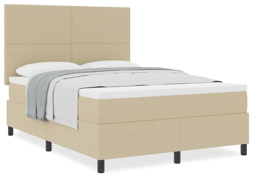 Box Spring Ágy Matraccal Halvány Zöld Szürke 140x200 cm Kordbársony Szövet