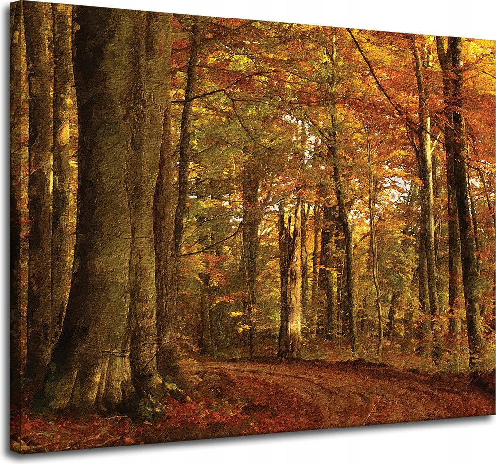 Vászonkép Pasztell stílus Fák Erdő Ősz 100x80 cm