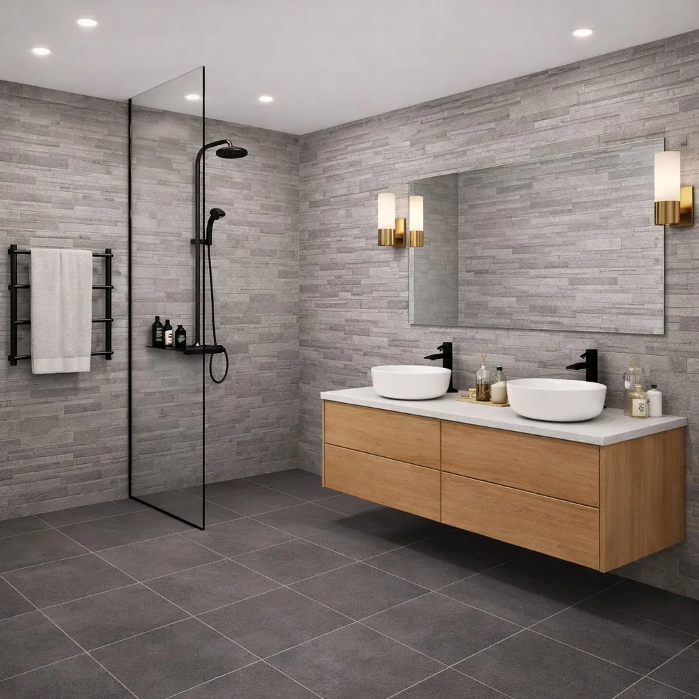 Navarti Cerámica Navai Keon Relieve Gris Dekor falicsempe 20x60