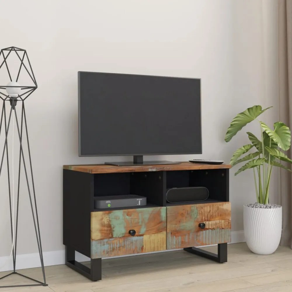 tömör újrahasznosított fa TV-szekrény 70 x 33 x 46 cm