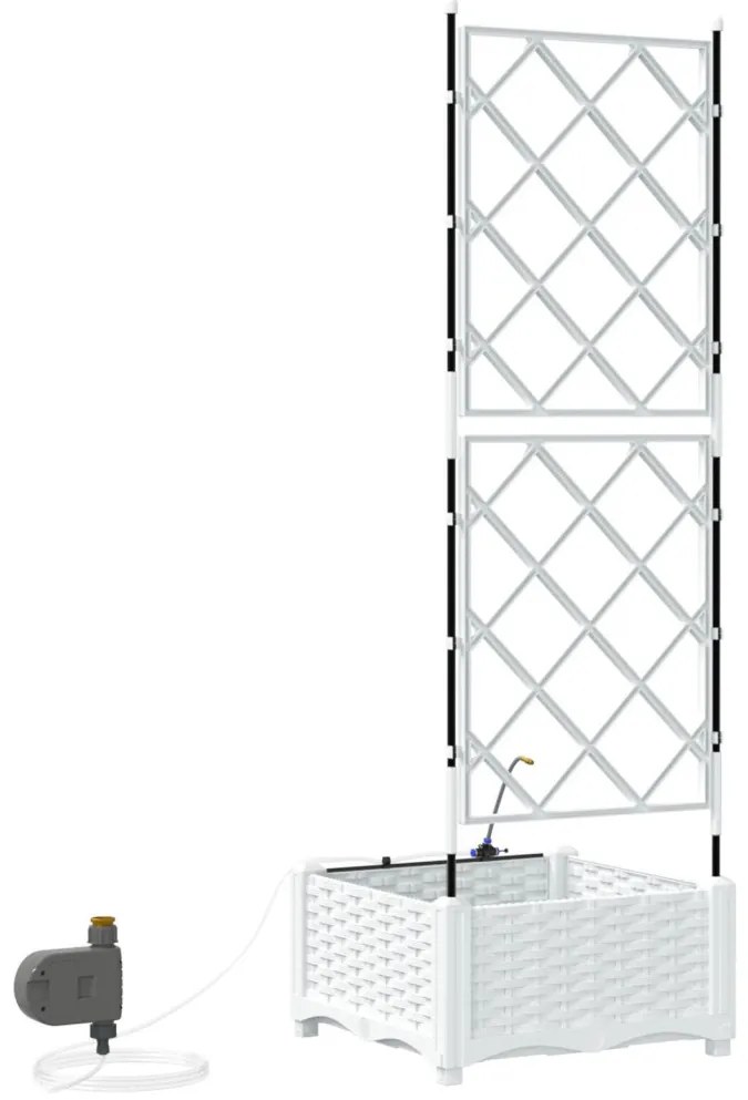 Kerti ültetők Fehér 40 x 40 x 126 cm Acél