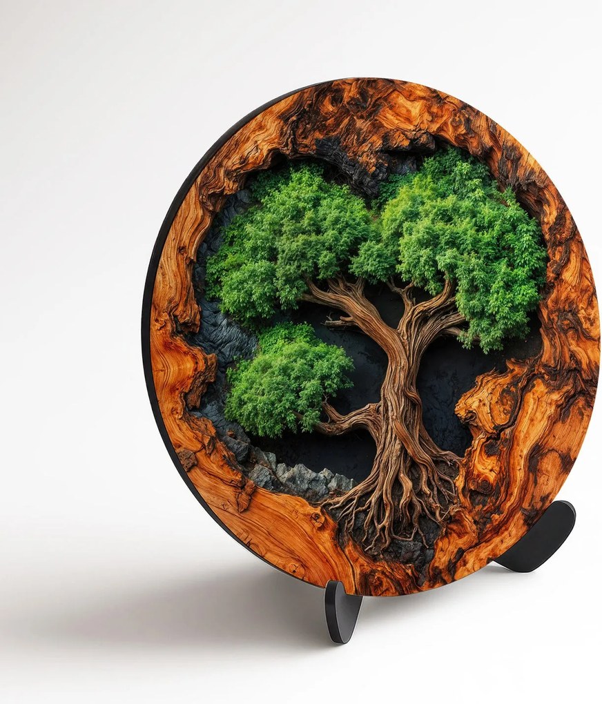 DUBLEZ | Fából készült szívfa a falra - Az erdő lelke