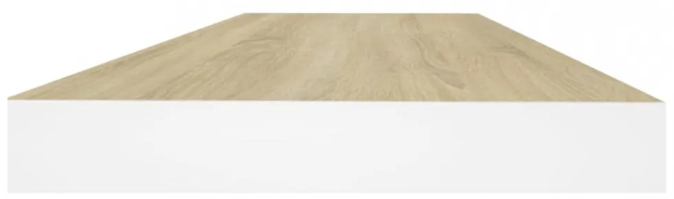 4 db tölgyszínű és fehér MDF lebegő fali polc 60x23,5x3,8 cm