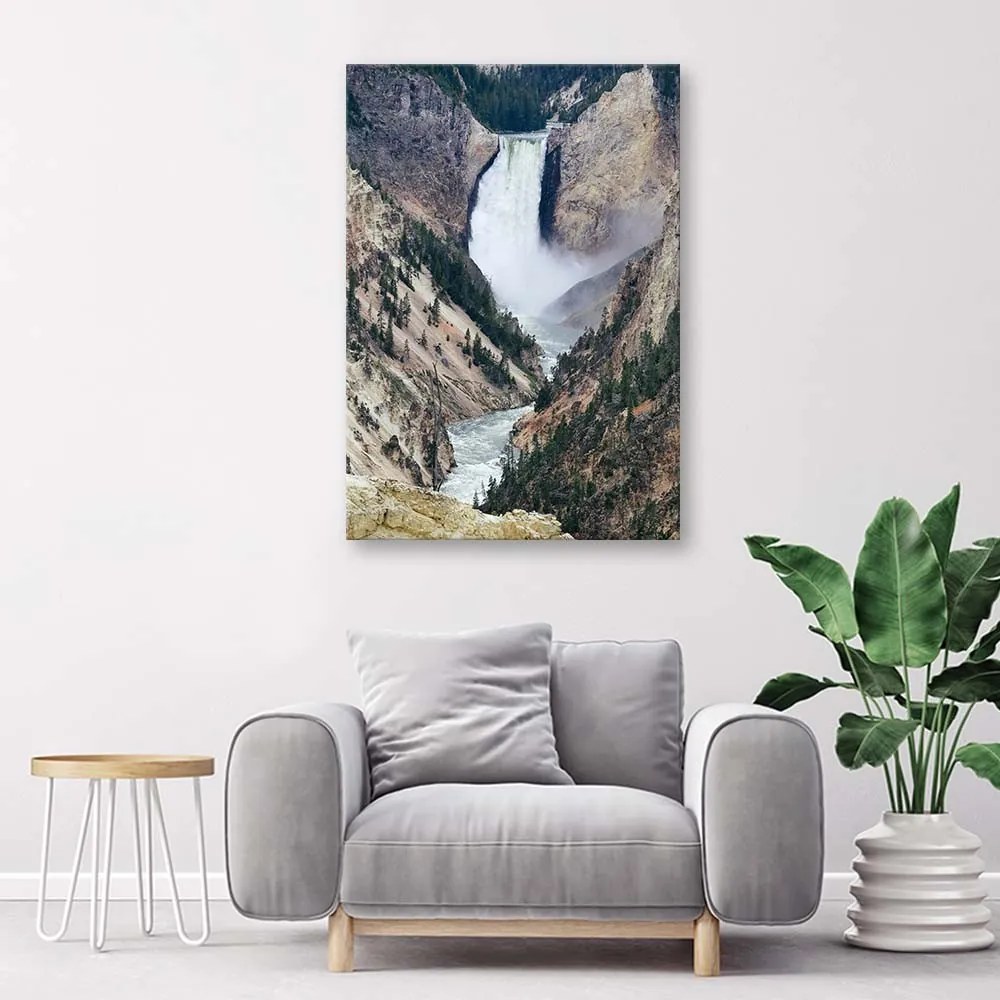 Gario Vászonkép Nagy vízesés a hegyekben Méret: 60 x 90 cm