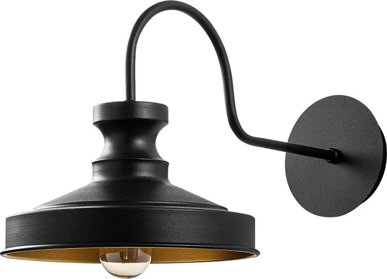 Berceste 182BLACK-A fekete fém falilámpa