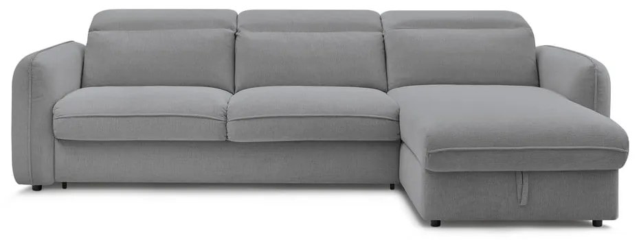 Világosszürke kinyitható sarokkanapé (variálható) Achille – Bobochic Paris