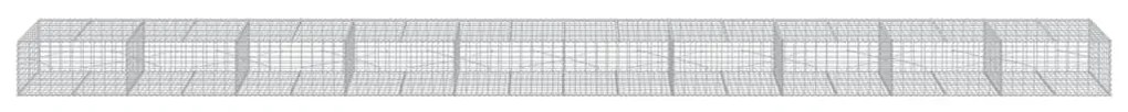 horganyzott vas gabion kosár fedéllel 1000 x 100 x 50 cm