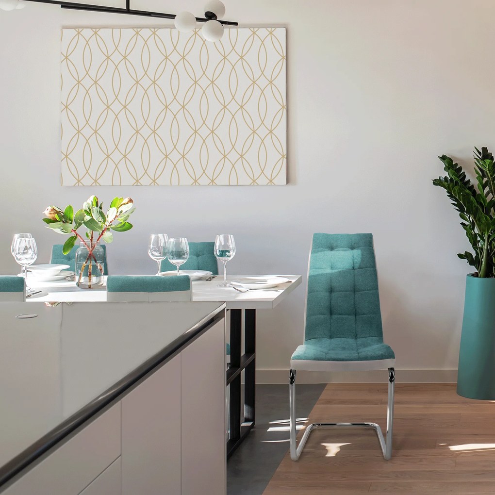 Étkezőszék, mentol/szürke/króm, SALOMA NEW