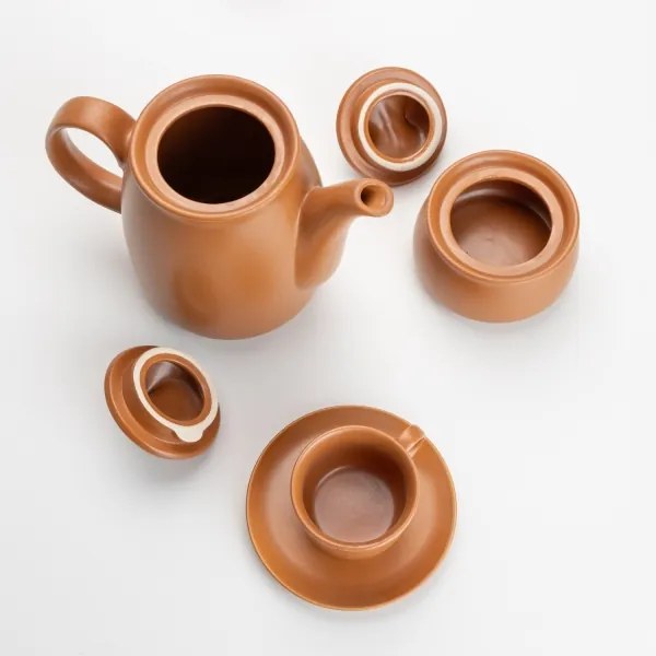 Kerámia tea készlet barna