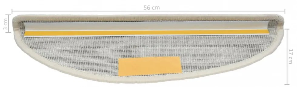 15 db fehér lépcsőszőnyeg 56 x 17 x 3 cm