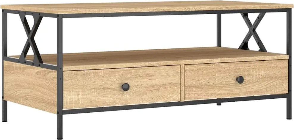 vidaXL sonoma tölgy színű szerelt fa dohányzóasztal 100 x 51 x 45 cm
