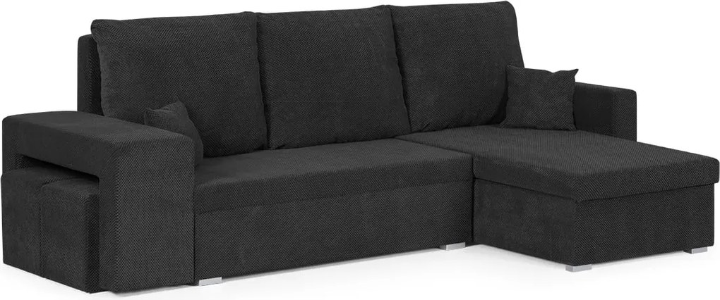 NEX Kinyitható sarokkanapé Fekete