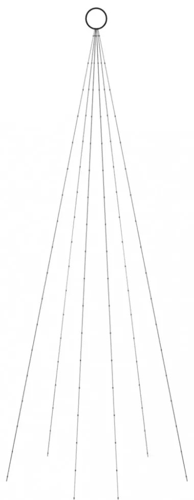 karácsonyfa zászlórúdon 108 kék LED-del 180 cm
