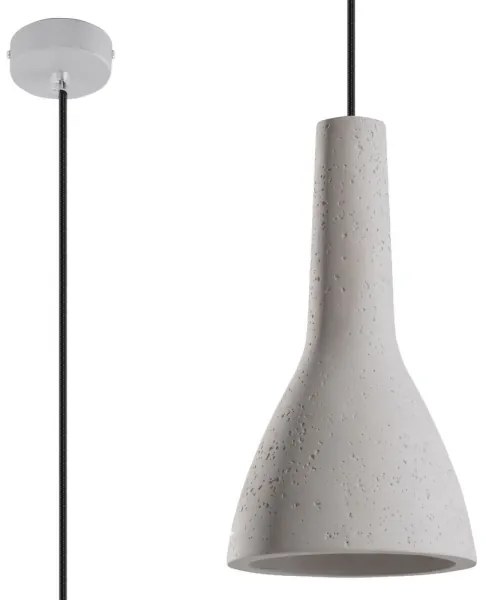Sollux SL.0280 - EMPOLI 1xE27/15W/230V beton függeszték kábellel